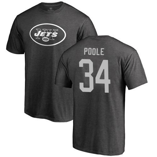 New York Jets Men Ash Brian Poole One Color NFL Football #34 T Shirt->nfl t-shirts->Sports Accessory